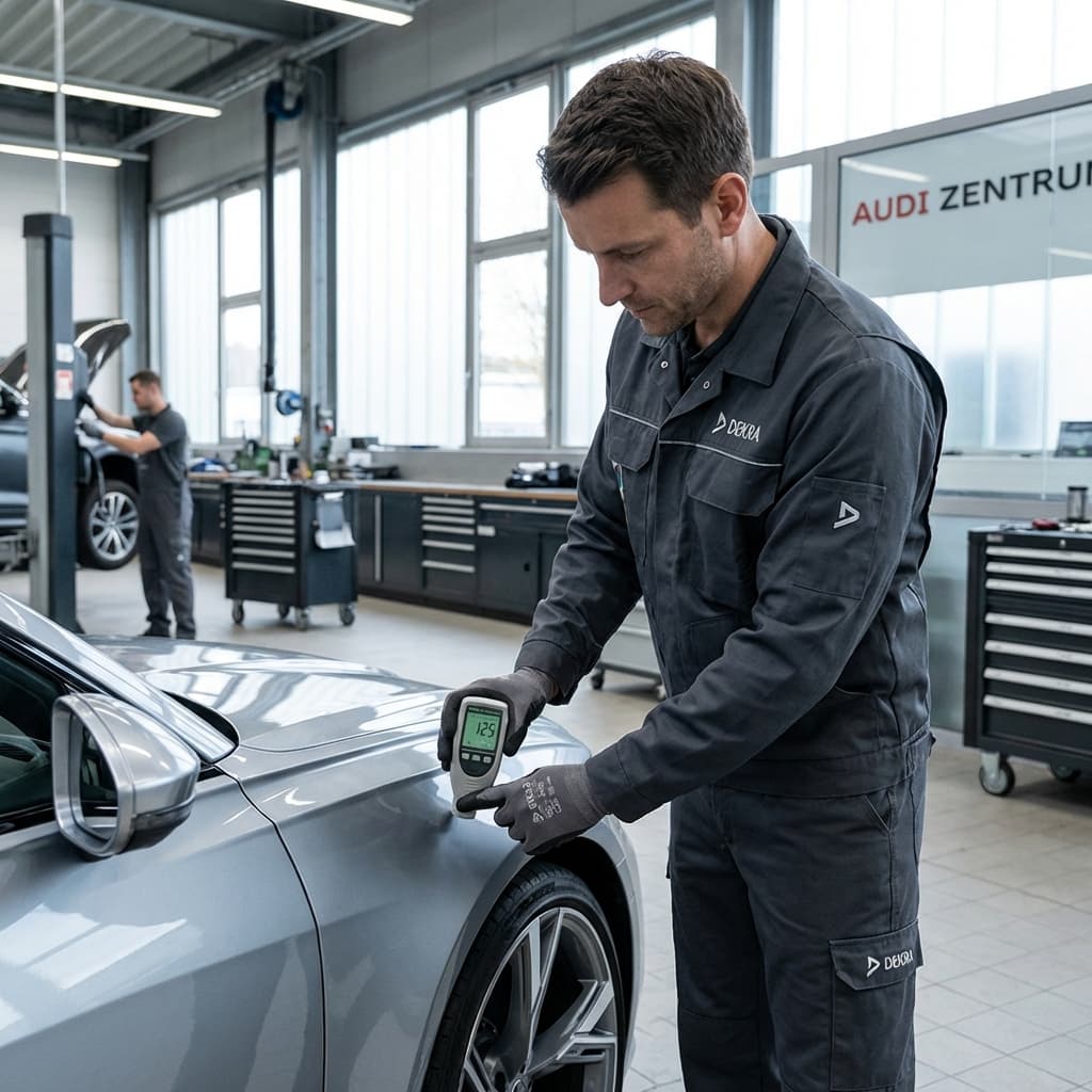 Ekspert SprowadzoneAuto.pl podczas inspekcji